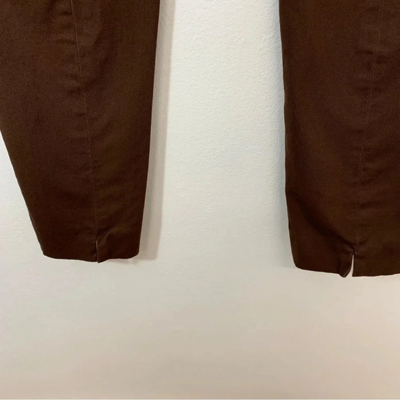 Talbots Pants 4P Brown Woman Classic Side Zip Ankle Cotton Blend Work  Casual‎ - Picture 9 of 11